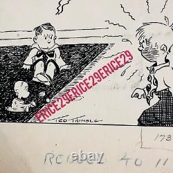 1930 Marty n' Pete Cartoon Signed By Ted Trimble with Studio Stamp 20 x 17