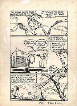 1941 SPEED COMICS 14 ORIGINAL COMIC BOOK ART PAGE CAPTAIN FREEDOM 2nd APPEARANCE