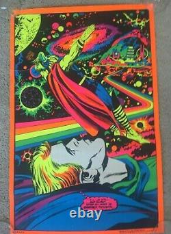 1971 Vintage ORIGINAL Marvel Third Eye Black Light Poster Astral Thor 4006