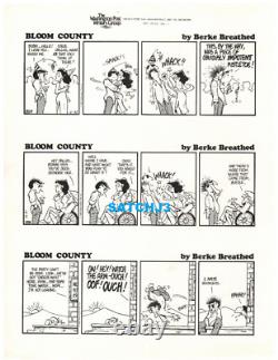 1982 Bloom County Berke Breathed Original Production Art Comic Page Cutter, Opus