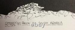 1991 America Original art Sketch (recon In Saudi Arabia)signed By Richard 13x20