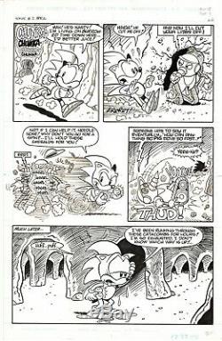 1993 Sonic The Hedgehog Issue No. 2 Scott Shaw! Original Art Comic Page 24 RARE