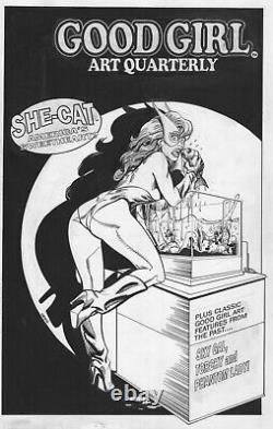 1994 Good Girl Art Quarterly #14 Original Cover Art Page She-cat Gga Comic