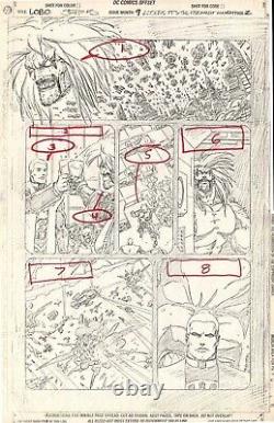 1994 Lobo #9 Original Production Art Page DC Comics Val Semeiks Vril Dox Legion