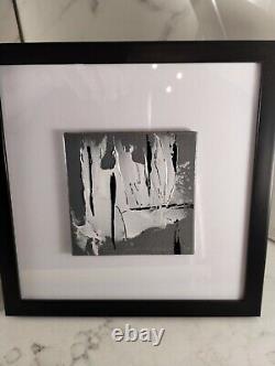 2 Framed (9 inches) Original Signed Modern Abstract Acrylic Oil Paintings withCOA