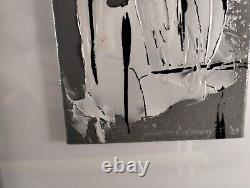 2 Framed (9 inches) Original Signed Modern Abstract Acrylic Oil Paintings withCOA