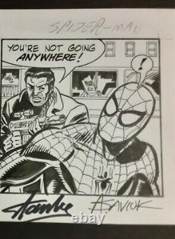 2004 Amazing Spiderman Punisher Original Newspaper Comic Art Daily Strip Signed