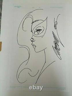 2005 Marvel SEXY Black Cat J SCOTT CAMPBELL Original Comic Book Sketch Art 11x17