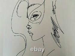 2005 Marvel SEXY Black Cat J SCOTT CAMPBELL Original Comic Book Sketch Art 11x17