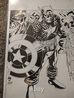 2012 Captain America Comic Book Art Board Hand Drawn 1 Of 1 marvel comics