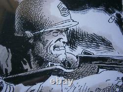 2012 Russ Heath Comic Artist Signed Original Sgt Rock Art 9.5 x 11 framed piece