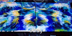 2pc 12x12 Original Fluid Art Paint Pour/Canvas Smash Technique withComes with 2