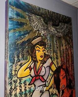 48 x 24 acrylic art artist mixed media by AARON WHITE original 2010