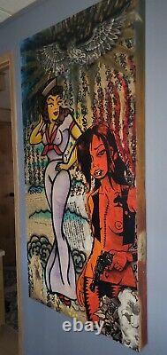 48 x 24 acrylic art artist mixed media by AARON WHITE original 2010