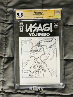 9.8 CGC ss STAN SAKAI Original Art USAGI YOJIMBO # 1 Sketch variant SIGNED tmnt