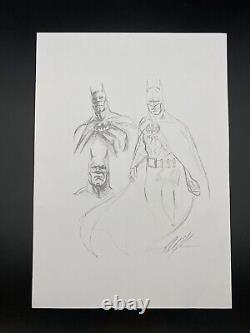 ALEX ROSS Original Art BATMAN Charcoal Sketches Signed RARE