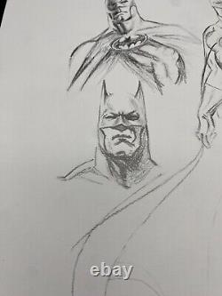 ALEX ROSS Original Art BATMAN Charcoal Sketches Signed RARE