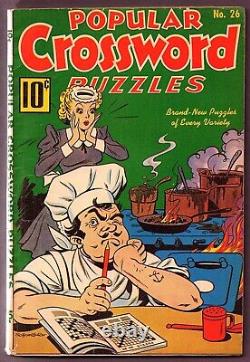 ALEX SCHOMBURG Cover Artwork 1945 Popular Crossword Puzzles #26 RARE Comic Art