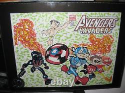 AVENGERS / INVADERS #1 With INVADERS SKETCH KEVIN GREAVES Original Art