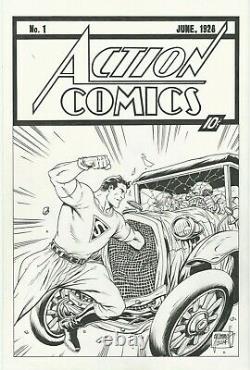 Action Comic #1 Homage 11 X 17 Original Art By Artist Tom Grummett