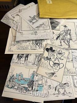 Actual Dick Coler Vintage Comic Strip Drawings originals Western art Newspaper