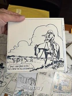 Actual Dick Coler Vintage Comic Strip Drawings originals Western art Newspaper