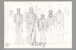 Adam Kubert Signed Original DC Comics Concept Art Sketch Doc Savage & Crew