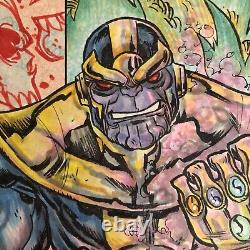 Alex Riegel Original Comic Book Art Set of 6 Drawings Thanos, Dracula
