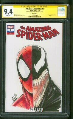 Amazing Spider Man 1 CGC SS 9.4 Venom Original art Sketch 2018 Movie