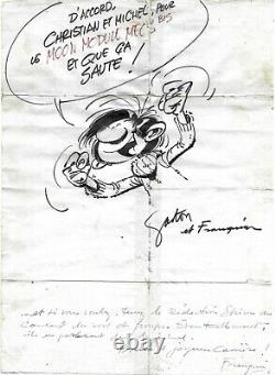 André FRANQUIN dessin original signé Gaston LAGAFFE