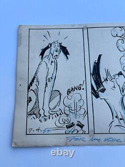 Antique Clifford McBride Illustration Drawing Comic Strip Original Art Signed