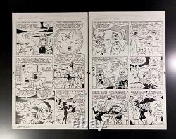 Archie Original Art Dan Parent Signed Double-Page Sabrina