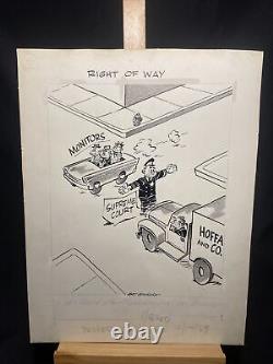 Arthur Bimrose Oregonian Original Art Comic Political Cartoon Hoffa Teamsters