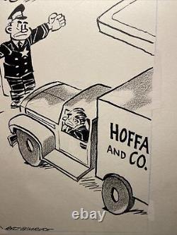 Arthur Bimrose Oregonian Original Art Comic Political Cartoon Hoffa Teamsters