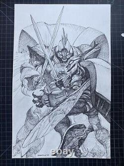 Aura Battler Dunbine vs Virunvee original Comic Art Illustration