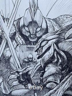 Aura Battler Dunbine vs Virunvee original Comic Art Illustration