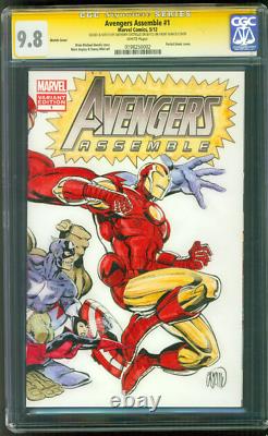 Avengers Assemble 1 CGC SS 9.8 Castrillo Wraparound Team Original art Sketch