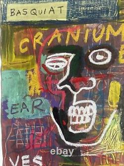 BASQUIAT Jean Michel Signed Original Painting Street Art Graffiti Modern JMB105