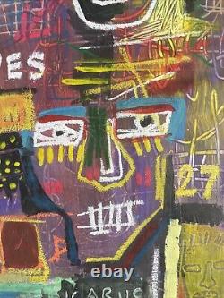 BASQUIAT Jean Michel Signed Original Painting Street Art Graffiti Modern JMB105