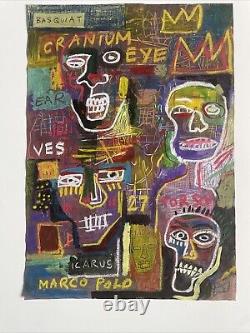 BASQUIAT Jean Michel Signed Original Painting Street Art Graffiti Modern JMB105