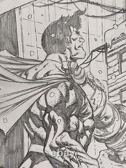 BATMAN Superman Original Art By Ralvi Ariyan Dark Knight Returns Dc Comics