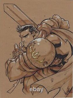 BATTLE CHASERS GARRISON Original Art sketch EDDIE NUNEZ Wildstorm fantasy