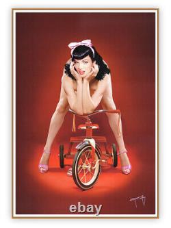 BETTIE PAGE PINK ORIGINAL PAINTING by KOUFAY 20x29 CANVAS