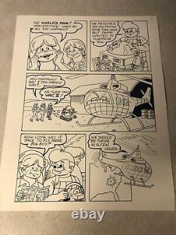 BIG BOY #67 original art MOLDOFF WORLDS FAIR robot reads comic HELICOPTER 1982