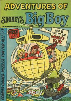 BIG BOY #67 original art MOLDOFF WORLDS FAIR robot reads comic HELICOPTER 1982