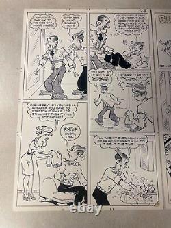 BLONDIE #211 original art 3 PG COMPLETE STORY DAGWOOD SHRINKS SWEATER YARN HERB