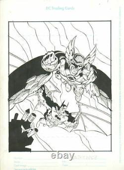 Batman & Hawkman DC Comics Trading Card Original Art Page Pinup Splash Artwork