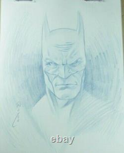 Batman Portrait Drawing in Colored Pencil Original DC Comic Book Art