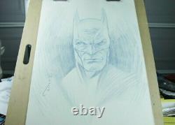 Batman Portrait Drawing in Colored Pencil Original DC Comic Book Art