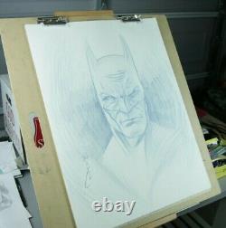 Batman Portrait Drawing in Colored Pencil Original DC Comic Book Art